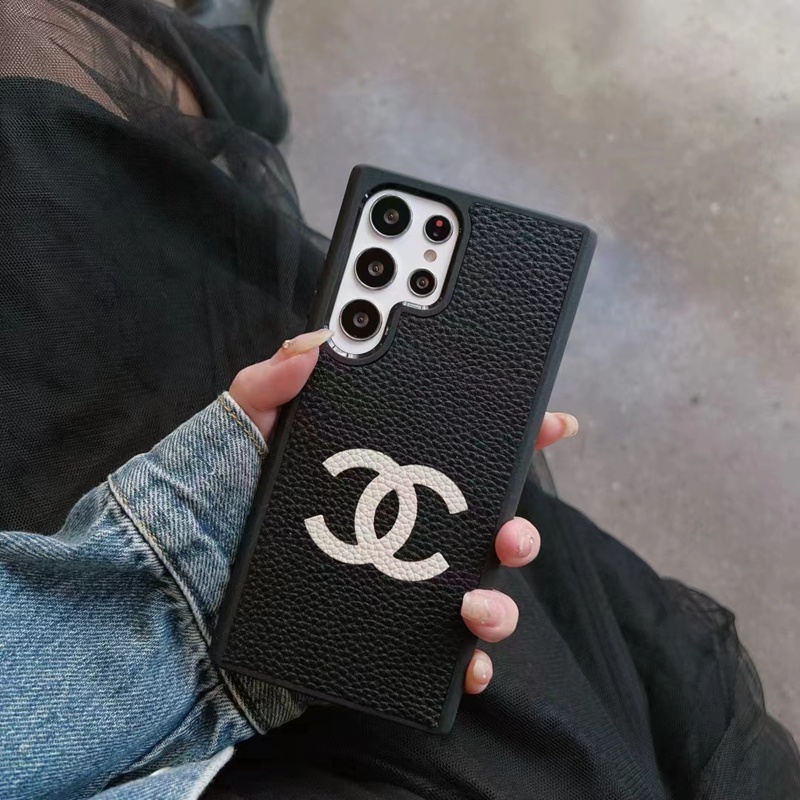 chanel galaxy s23+ultraケース シャネル モノグラム革ジャケット型 ギャラクシーS23ブランド男女