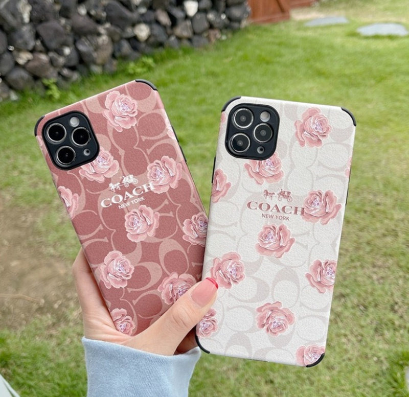 COACH ブランド コーチ iphone 13/13 pro/13 pro maxケース インスタ風 花 モノグラム 四角保護